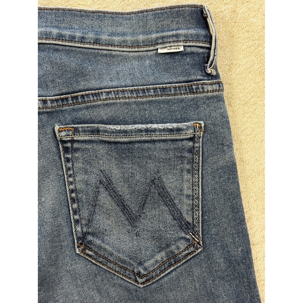 Mother Womens The Insider Crop Step Fray Blue Denim Jeans 28 Meas: 27x26.5 - Picture 3 of 9